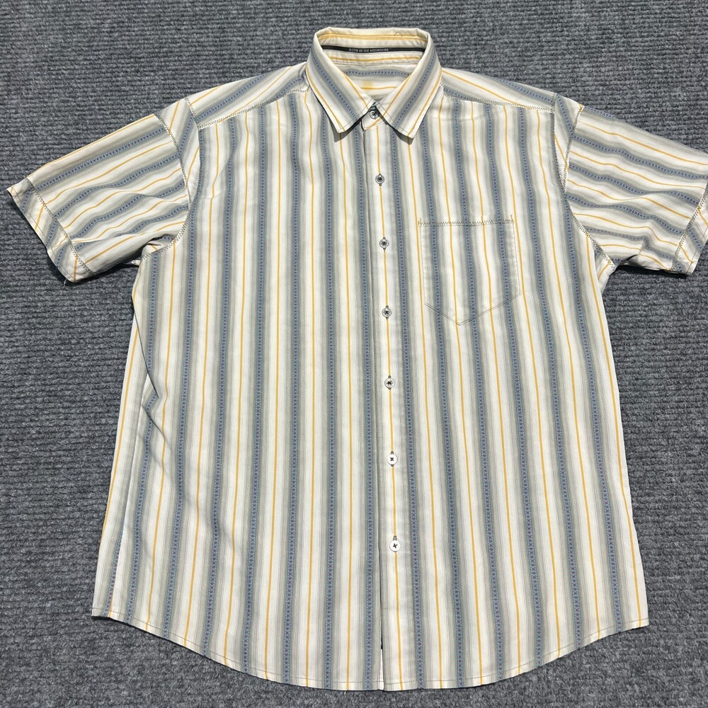 Kuhl Shirt Mens Large Multicolor Stripe Short Sleeve Button Front Hiking Casual